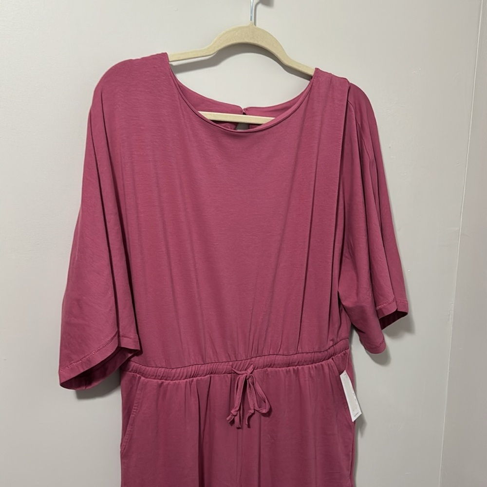 NWT! Westbound Crew Neck‎ 3/4 Sleeve Tie Front Jumpsuit - Picture 2 of 8